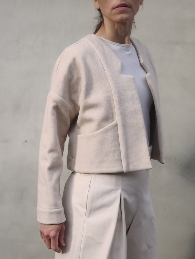 kardigán_MiNI_bavlnený_fleece SKLADOM - farebné varianty skladom: S piesková