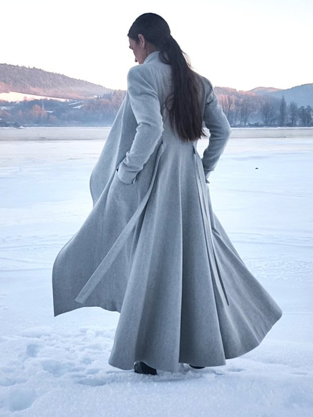 coat_THREE_ - size: 34, color: light grey