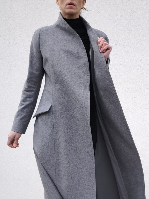 coat_THREE_ - size: 34, color: light grey
