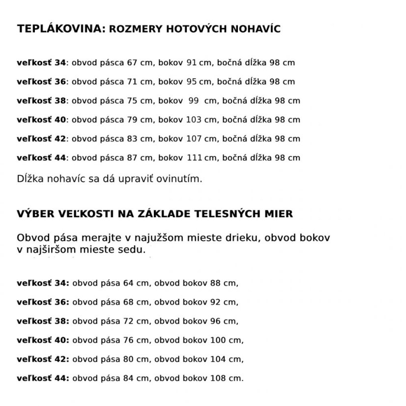 nohavice_LiNI_na objednávku - veľkosť: 42