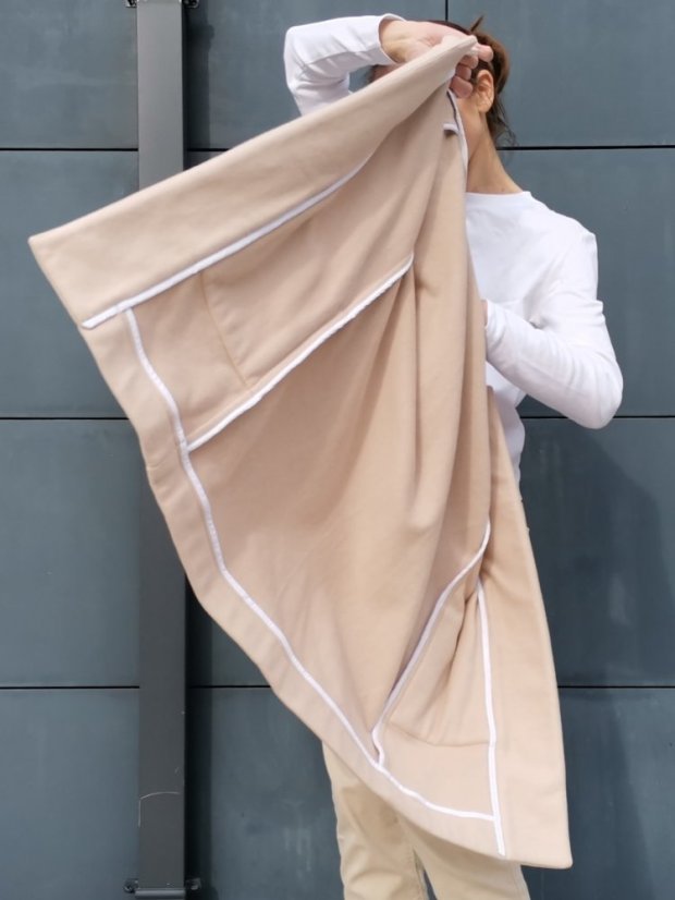kardigán _ MIDI _ bavlnený - fleece _ veľ. S - veľkosť: S, farba: sivá
