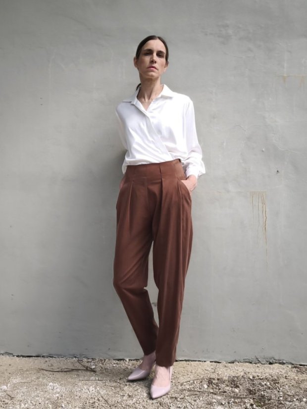 blouse_THIRTEEN_ - size: S, color: brown
