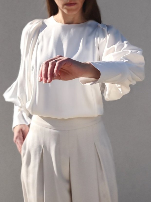 blúzka_MINIMAL_viscose satin - veľkosť: L, farba: čierna