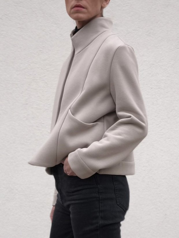 cardigan_TEN_jersey - size: S, color: light beige