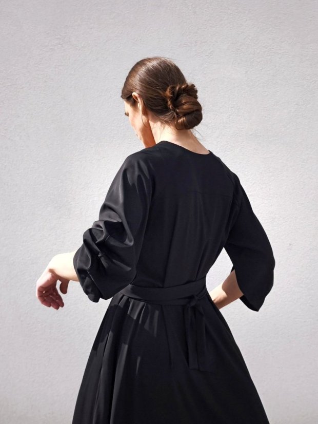 šaty_EIGHT_ viscose satin - veľkosť: XS, farba: čierna