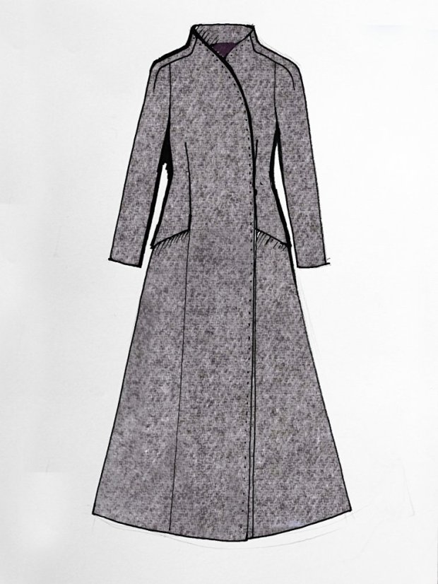 kabát _THREE_ - veľkosť: 38, farba: čokoládová