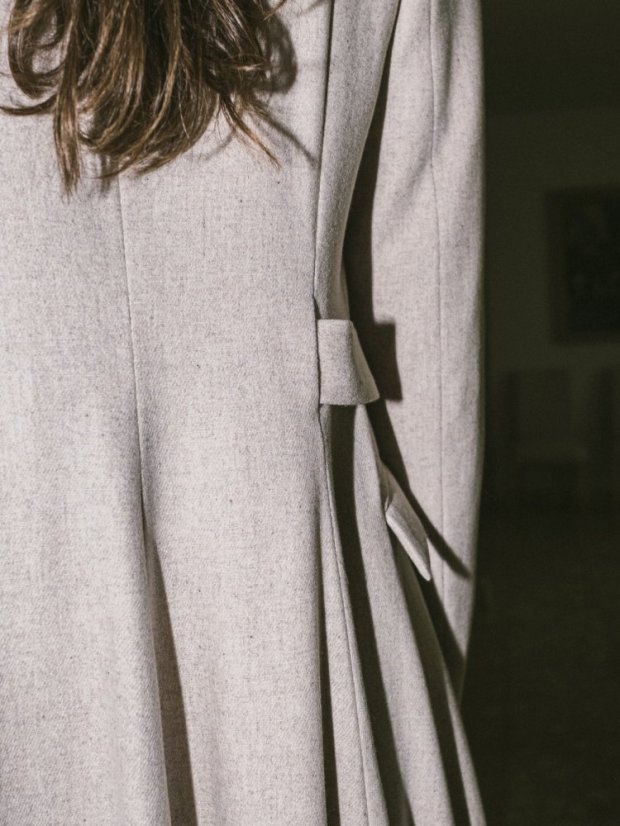 kabát _THREE_ - veľkosť: 38, farba: čokoládová