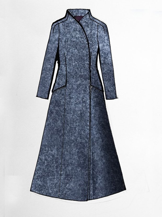 kabát _THREE_ - veľkosť: 38, farba: čokoládová