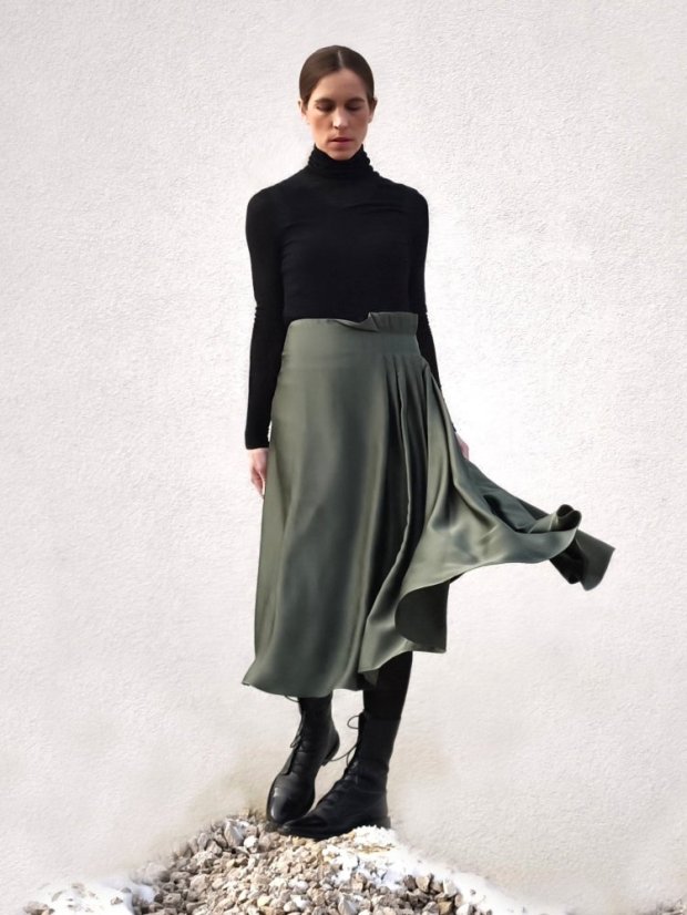 sukňa _THREE_ na objednávku - veľkosť: 42, farba: čierna