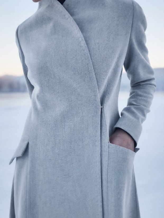 coat_THREE_ - size: 34, color: light grey