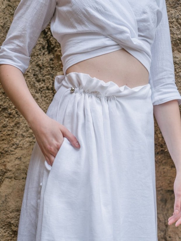 crop top_TWIST_biely ĽAN - veľkosť: 44