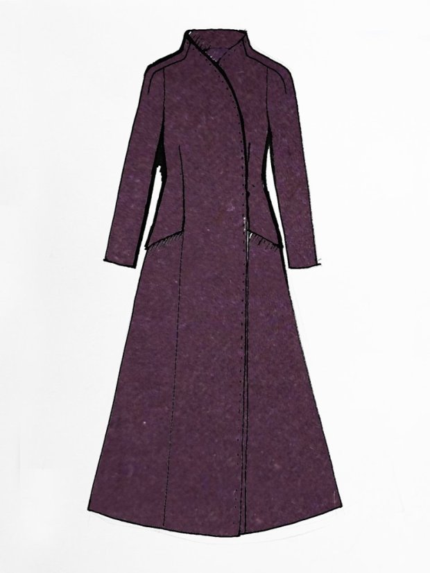 kabát _THREE_ - veľkosť: 38, farba: čokoládová