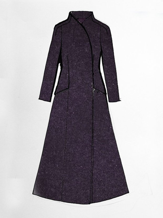 kabát _THREE_ - veľkosť: 38, farba: čokoládová