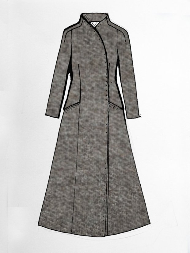 kabát _THREE_ - veľkosť: 38, farba: čokoládová