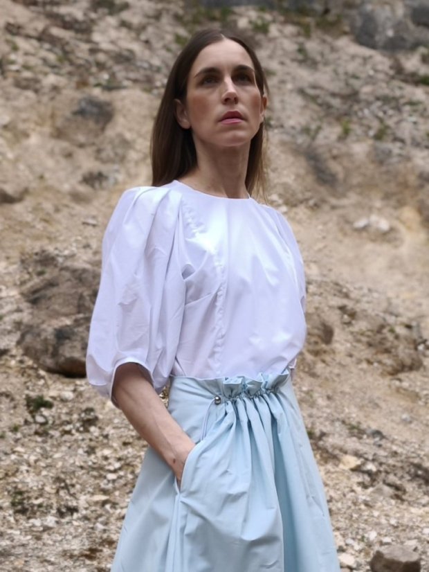 blouse_MINIMAL_short - size: S, color: white