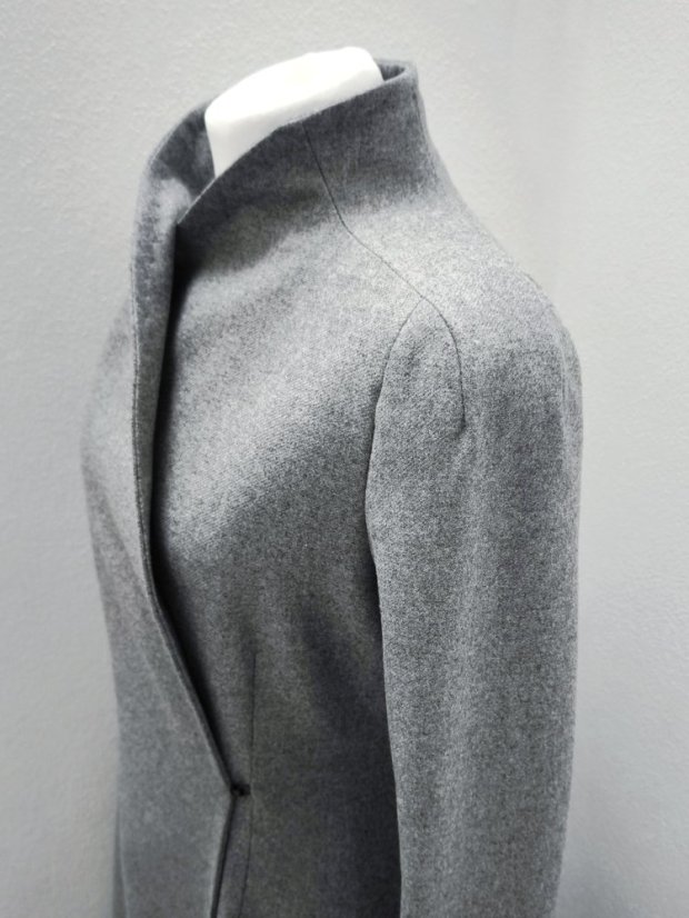 kabát _THREE_ - veľkosť: 38, farba: čokoládová