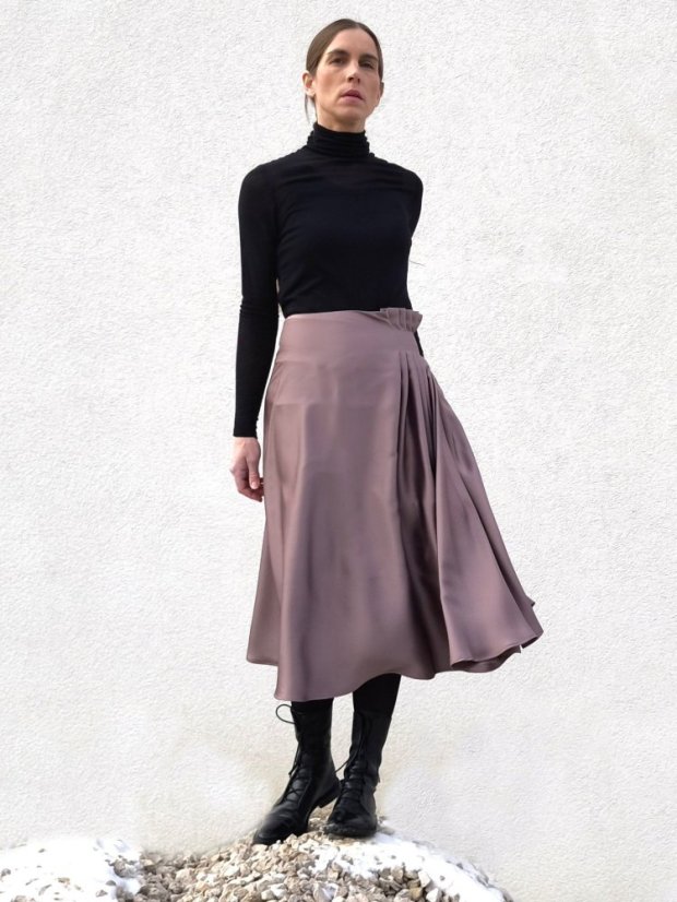 sukňa _THREE_ na objednávku - veľkosť: 42, farba: čierna