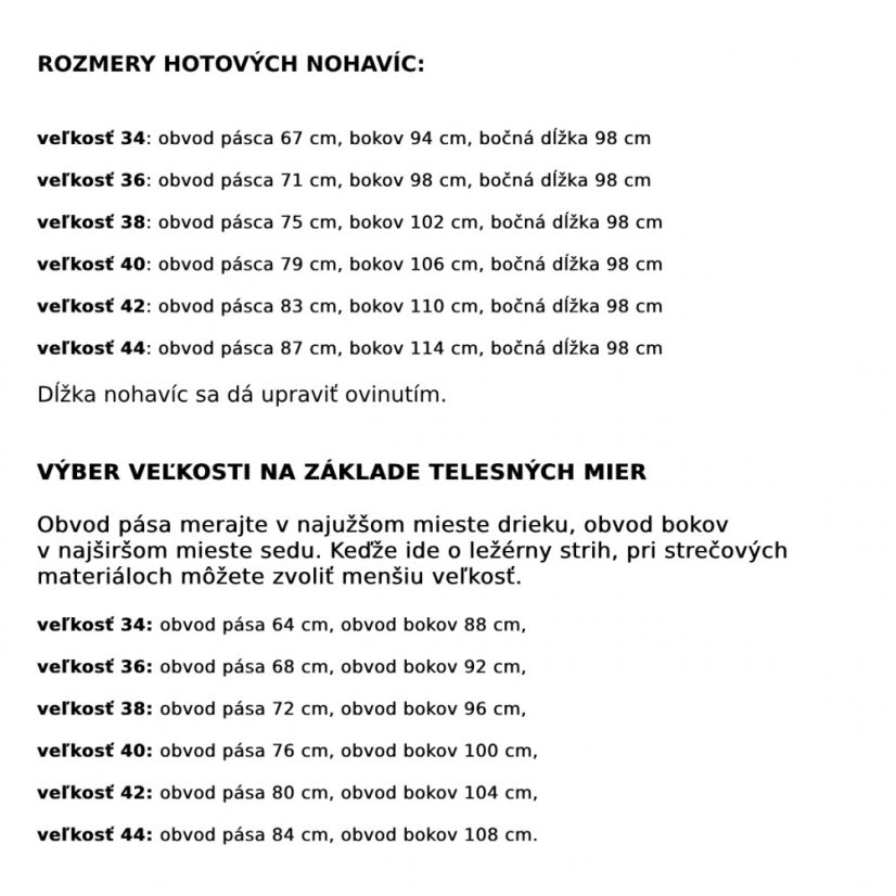 nohavice_LiNI_strečová VISKÓZA - veľkosť: 42