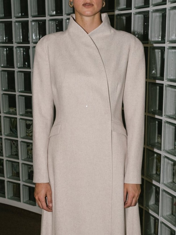 coat_THREE_ - size: 34, color: light grey