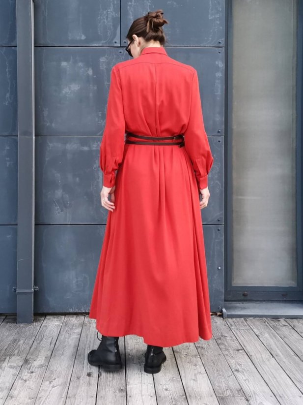 šaty _TWENTY THREE_ tekvicovo červené - veľkosť: XL