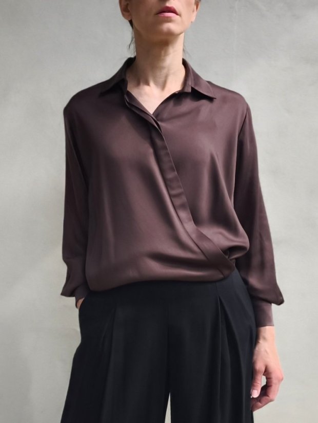 blouse_THIRTEEN_ - size: S, color: brown