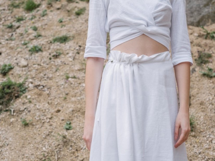 crop top_TWIST_biely ĽAN